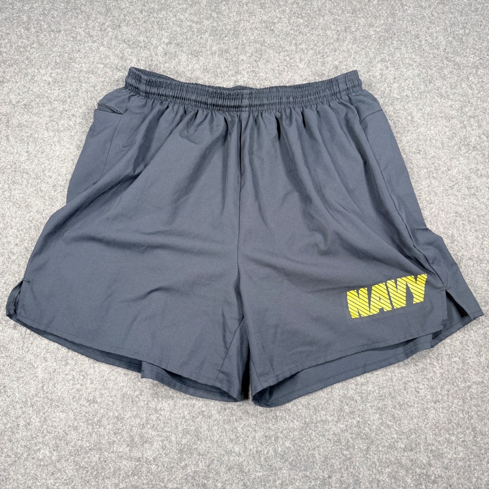 US Navy Originals Soffe PT Running Shorts Mens XL Blue Yellow Made in USA 2859